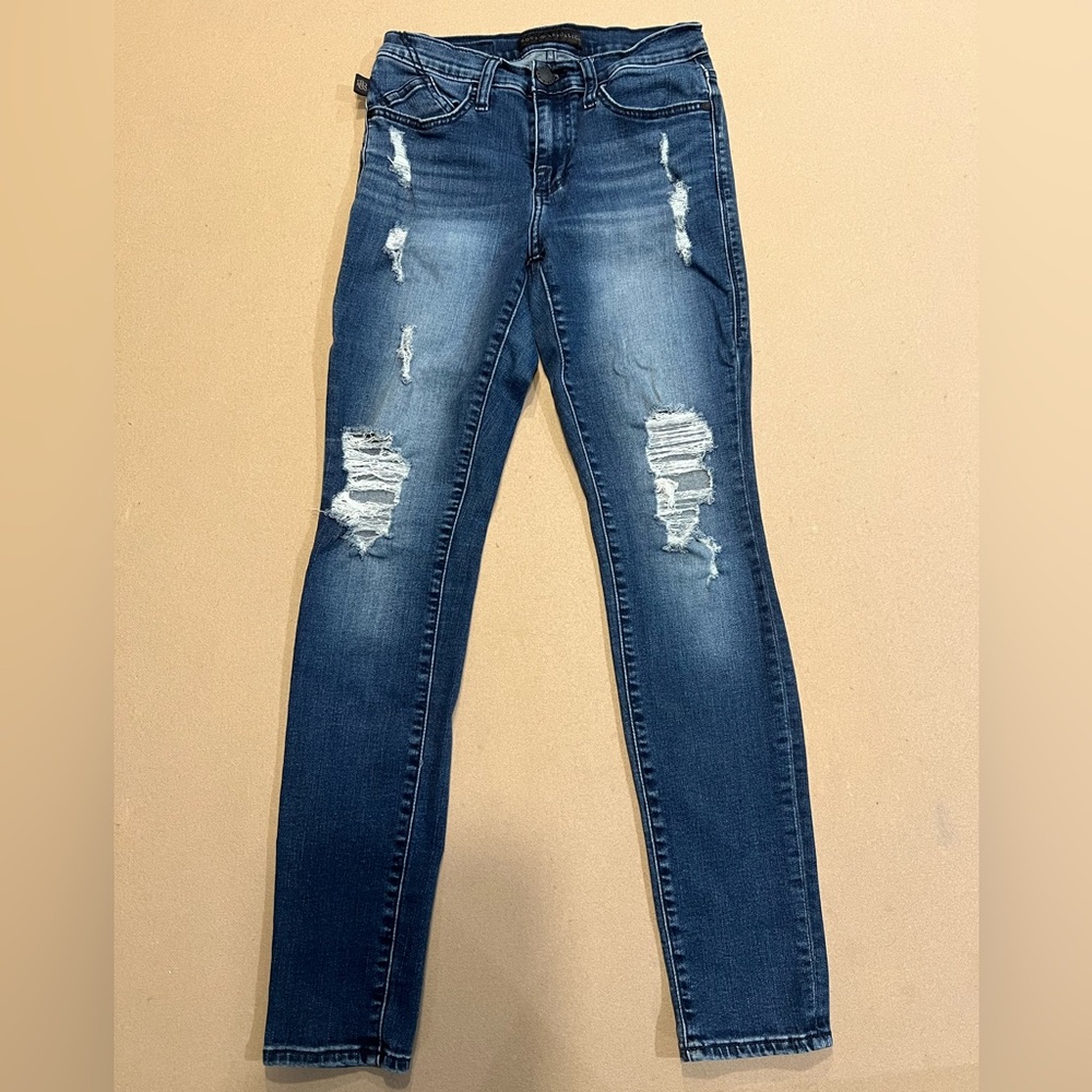 Rock & Republic Dark Wash Skinny Ripped Jeans Size 4